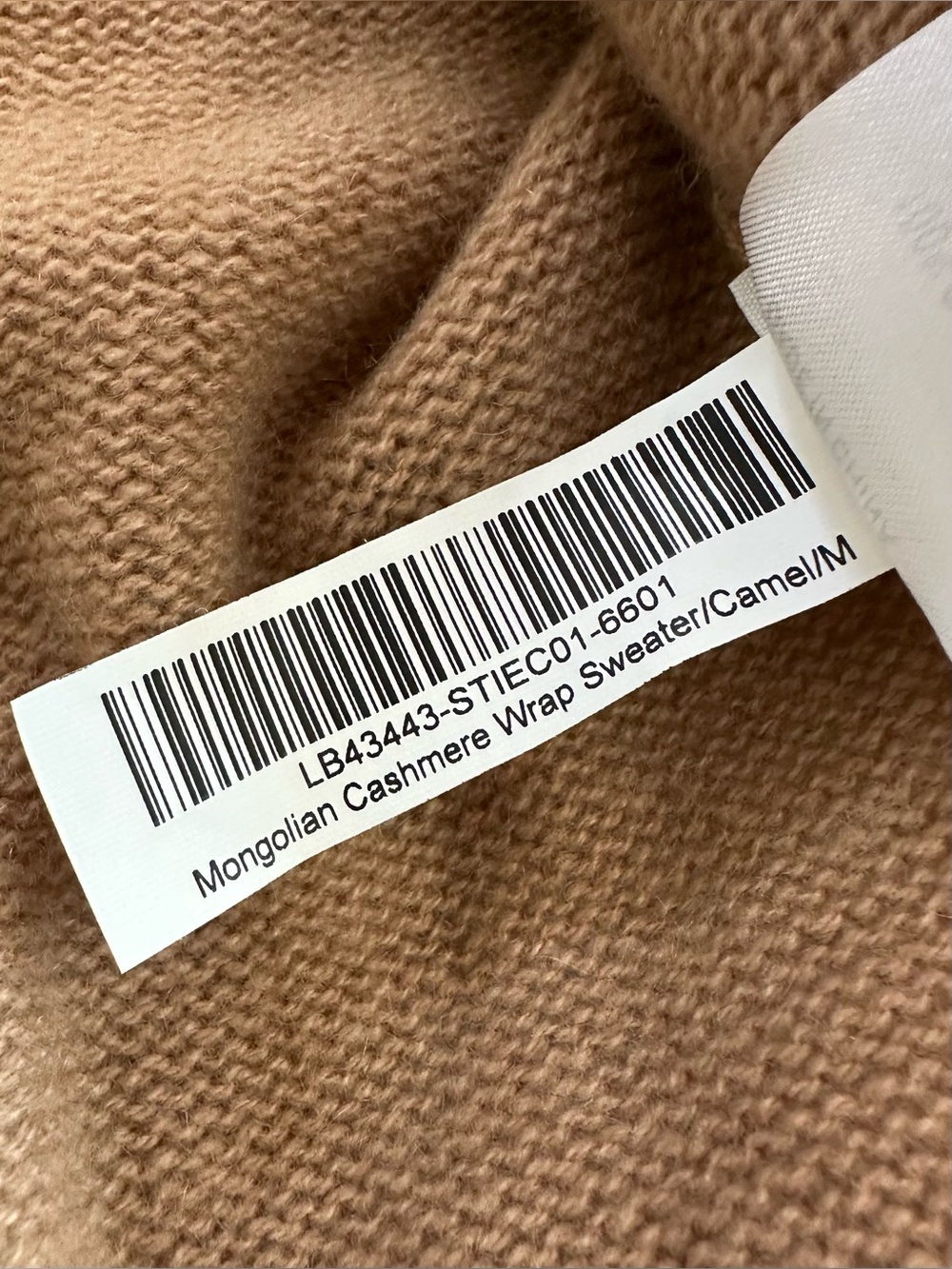 Quince Mongolian Cashmere Belted Wrap Sweater Camel Tan Size M - Picture 12 of 12